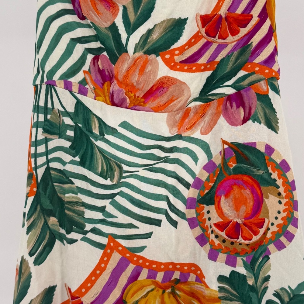 Paper Heart Spaghetti Strap Hawaiian Floral Boho Tie Back Maxi Flowy Dress - Picture 3 of 6